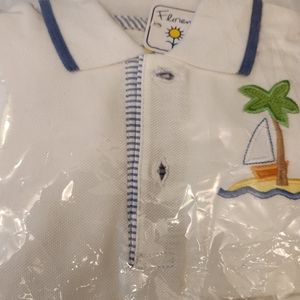 Florence Eiseman Boy White Polo Shrit 24M